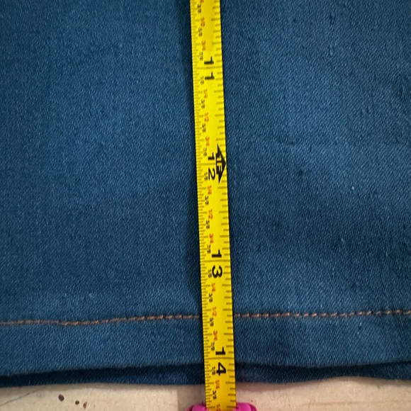 Sky To Moon Light Denim Mini Skirt Slit Gold Zipper Size Medium - Picture 5 of 6